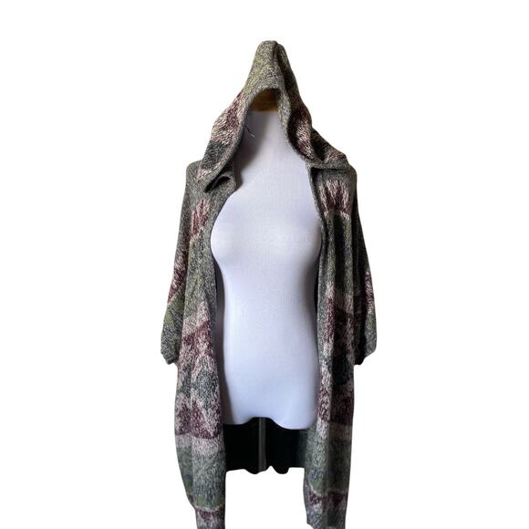 Tokyo Darling Oversized Hooded Long Slouchy Short Sleeved Open Cardigan- Sz M/L - Picture 1 of 9